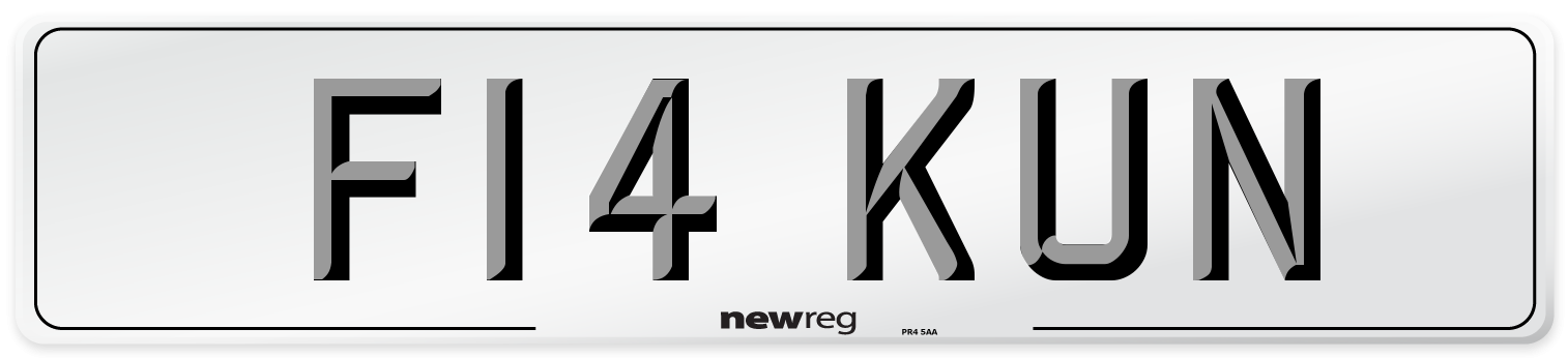F14 KUN Number Plate from New Reg